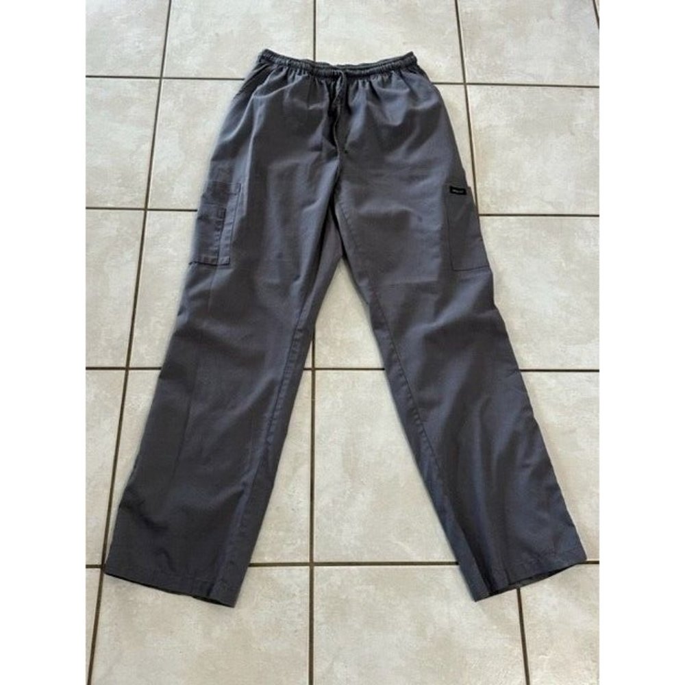 Dagacci Gray Scrub Pants Stretchy Drawstring M Medium 6 Pockets Medical bottoms